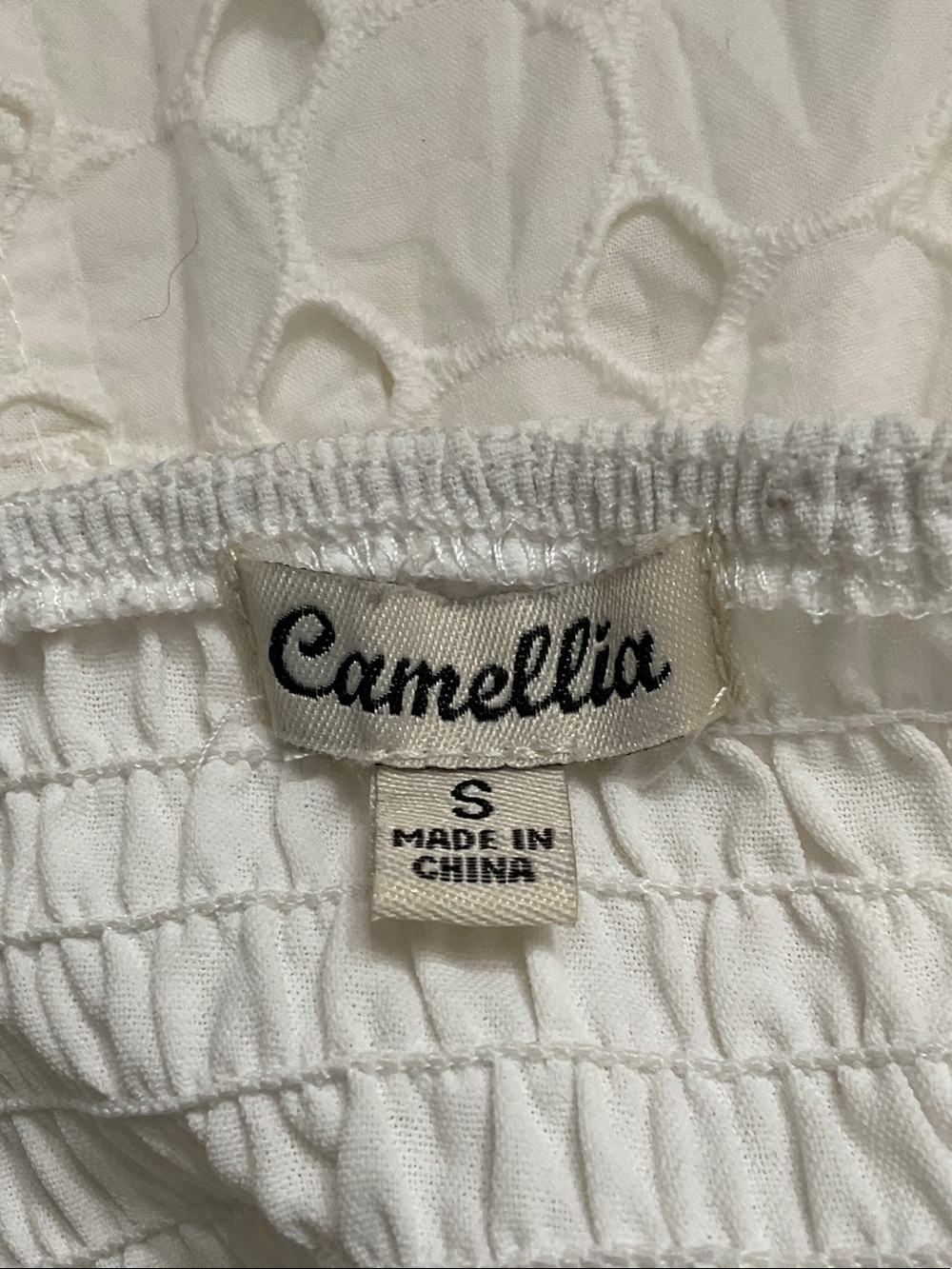 White Ruched Drawstring Long-Sleeve Crop Top - Picture 6 of 6